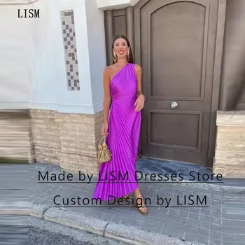 LISM Violetinė Specialios Kaklo, Vieną Petį Klubas Naktį Šalies Prom Dresses Saudo arabų Rankovių Puoštas Abendkleider Prom Chalatai 2023