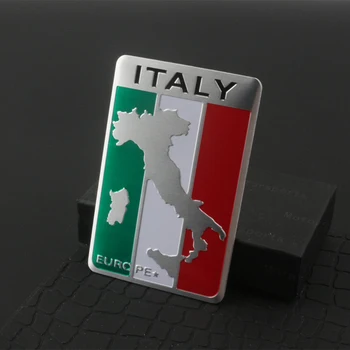 YAQUICKA Aliuminio Italija italijos Vėliava Auto Automobilio Logotipas Ženklelis Lipdukas Benz VW Fiat 
