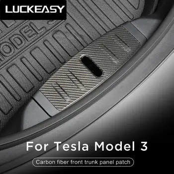 LUCKEASY Priekiniai Variklio Lauke Bagažo Bamperis Skydelis Tesla Model 3 2017-2023 Priekiniai Lauke Nekilnojamojo Anglies Pluošto Apsaugos Pleistras