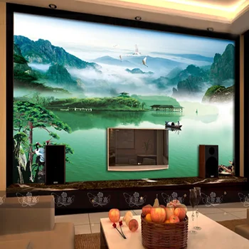 Custom didelės freskos peizažai kambarį, miegamąjį, TV foną, Kinijos televizijos sienos 3D tapetai