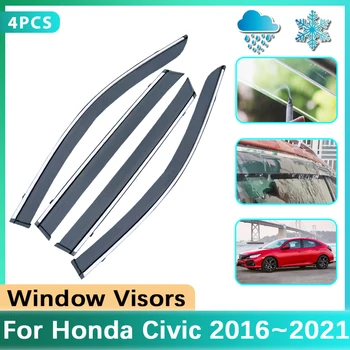 Reflektoriai Honda Civic 10 Hečbekas 2016~2021 Reikmenys, Automobilių Šoninių Langų Skydelius Lietaus, Saulės, priekinio, galinio Stiklo Apsaugas Padengti Automobilių Lipdukas