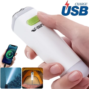 Mini Nešiojamas LED Žibintuvėlis su Galios Banko USB Įkrovimo Fotoblykstės Žibintuvėlis atsparus Vandeniui Žibintų Lempos, Lauko Kempingas Žibintai