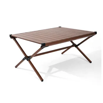Ozark Takas Aliuminio Roll-Top Kempingas Stalas, Tamsiai Rudos spalvos staliukas stalas stalas Lauko Stalas