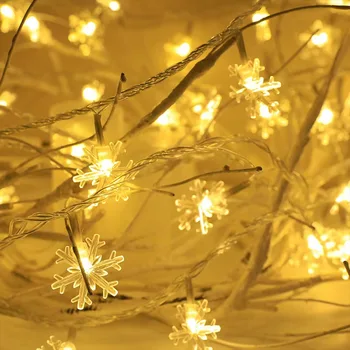 Lauko LED String Žibintai Star Snaigės Šventė naujuosius Metus, Fėja, Kalėdų Vainikas Vestuves Dekoratyvinis Apšvietimas