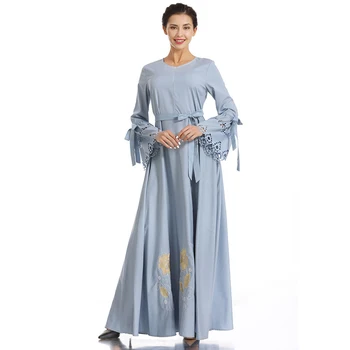Abayas Nacionalinės Stiliaus Maxi Suknelės Moterims Siuvinėjimo Mados Apvalios Kaklo Sudegintasis Rankovėmis Tuščiaviduriai Iš Dizaino Ilgas Vestidos Musulmonų