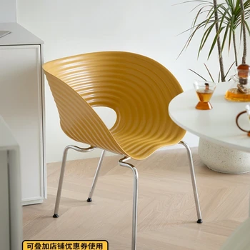 【UnicaFurn】Šiaurės shell kėdės, valgomojo kėdės namų paprasta retro atsitiktinis kūrybos atlošas ins grynųjų raudona kėdė