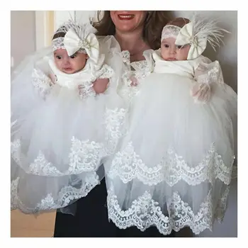 Derliaus Baby Girl Dress Krikšto 1-os Metų Gimtadienio Vestuvių, Krikštynų, Kūdikių Drabužiai Prom Krikšto Gėlių mergaičių Suknelės