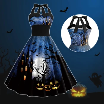 Spalva Cosplayer Vintage Suknelė Helovinas Šalis, Cosplay Kostiumai, Moterims Gotikos Drabužių Baisiai Dieną Mirusiųjų Vaidmenų Kostiumas