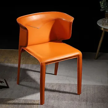 Moderni Valgomojo Kėdės Šiaurės Prabangių Odinių Kėdžių Dizainas Patogus Mobilusis Efektingas Fotelis su Namo Baldai, Papuošalai