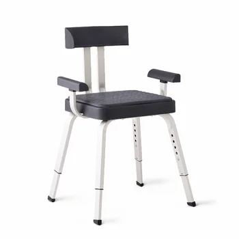 Pagreitį Premium Dušo Kėdė, su Antimikrobine Microban, Apsauga, Pilka Sėdynės