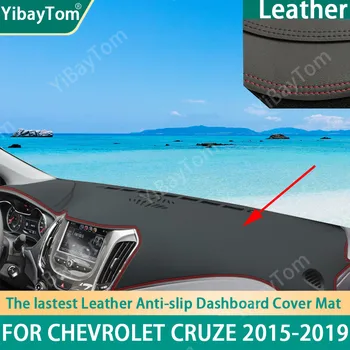 Patvarus PU Odos prietaisų Skydelio Anit-slip Anti-UV Padengti kilimėlis Apsauginė danga Chevrolet Cruze 2015-2019 priedai