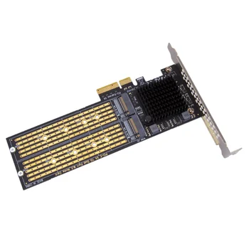 SSU PCI-E X4 Dual NVMe PCIe Adapteris,2 M. NVMe SSD su PCI-E X8/X16 Kortelės Palaikymas M. 2 (M) Klavišą NVMe SSD 22110/2280/2260/2242