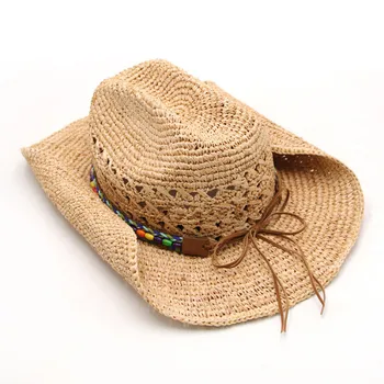 202107-gaoda-tihua dropshipping vasaros gamtos rafija žolės Bohemijos juostelės su viela paplūdimio lady fedoras bžūp moterų laisvalaikio skrybėlę