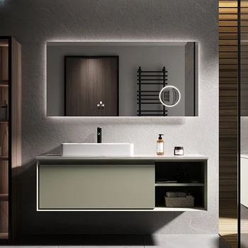 Derinys vonios spintos uolienos platforma ir šiuolaikinės prabangos praustuvas, paprasta, vonios kambarys, individualų ranka