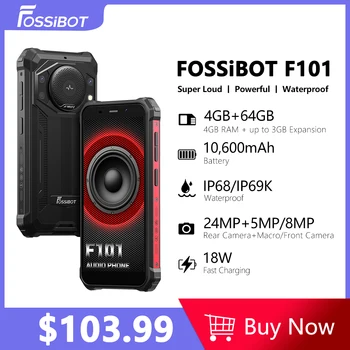 FOSSiBOT F101 Patikima Išmanųjį telefoną 4GB RAM 64GB ROM 10600mAh mobilusis Telefonas atsparus Vandeniui 