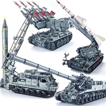 Naujas Xingbao Karinės Armijos Serijos Statybos T92 Bakas Ir Raketų Paleidimo Transporto Priemonės Blokai Plytų Karinis Modelis Rinkiniai