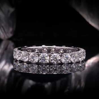 DEF Spalva VVS Turas Supjaustyti 2,5 MM Laboratorijoje Auginami Diamond Band Žiedas, Pilnas Amžinybės Žiedas 14 karatų Balto Aukso Moterims Lady Dovana