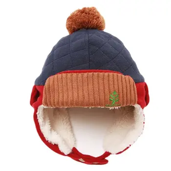 Ausų Apsaugos Kūdikių Skrybėlę korėjos stiliaus Šiltas Sutirštės Furry Kepuraitės Minkštas Aksominis Beanies Earflap Skrybėlę Rudenį, Žiemą