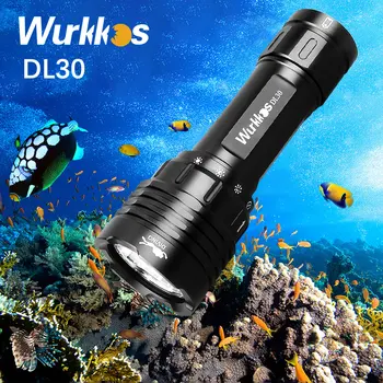 Wurkkos DL30 Nardymo Šviesos 21700 LED Žibintuvėlį po vandeniu IPX-8 atsparumas Vandeniui Žibintuvėlis 3600lm Triple LH351D Magnetiniai Valdymo Žiedas Jungiklis