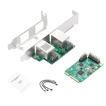 1 VNT. NAUJŲ MINI PCIE Tinklo plokštė 10/100/1000Mbps Dual-Port Gigabit ethernet Tinklo plokštė RTL8111H Ethernet Tinklo plokštė