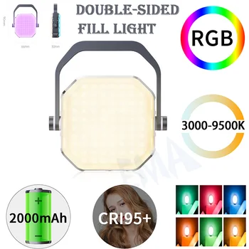 Mini RGB LED Dvigubus Šonus, Vaizdo Šviesos Įkrovimo Užpildyti Šviesos Pritemdomi Multi Poveikį Tiktok Vlog Live Transliacijos Valdymas Balsu