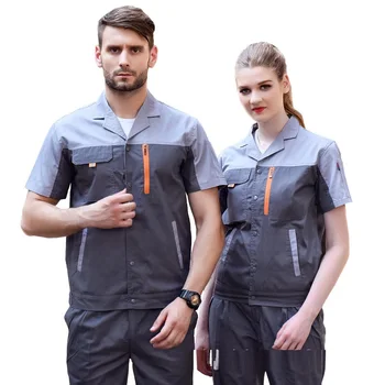 Darbo uniformas vasaros naują dilimui darbo drabužių trumpas rankovėmis vyrams ir moterims, mechaninė auto remonto darbininko kombinezonas S-5XL