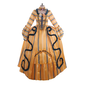 Rokoko Kolonijinės gruzijos 18thc marija Antuanetė Dienos Šviesą Geltona Kamuolys Suknelė Sijonas Lady Gress Teismas Šalis Suknelė Karnavalas Suknelė