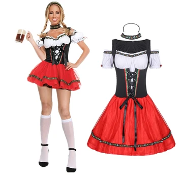 Bavarijos Alaus Tradicija Mergina Dirndl Suknelė Vokietijoje Oktoberfest Seksualus Alus Wench Cosplay Kostiumai Karnavaliniai Halloween Party Dress