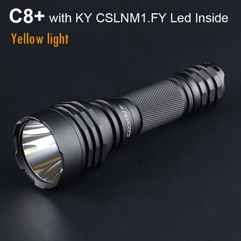 Vilkstinė C8 Plus su KY CSLNM1.FY Oranžinė-Geltona šviesa Linterna LED Lanterna Didelis Galingas Taktinis Žibintuvėlis Flash Šviesos Fakelas