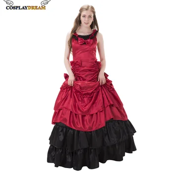 raudonas ir juodas kamuolys suknelė viktorijos kamuolys suknelė gotikos steampunk suknelė maskuotis kamuolys suknelė vampyras moterų kostiumas suknelė