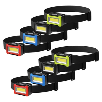 Mini Žibintai Nešiojamų COB LED priekiniai Žibintai Vandeniui Galvos Priekinių žibintų Kempingas Žibintai su 3 Perjungti Režimus, Žibintuvėlis, Baterija Powere