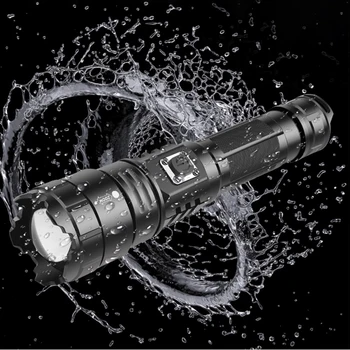 Super Šviesus XHP70.2 LED Žibintuvėlis Mechaninė Zoom USB Įkrovimo Didelis Galingas Žibintuvėlis atsparus Vandeniui 18650 Taktinis Flash Šviesos