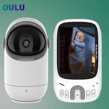 Kūdikio stebėjimo 3.2 colių belaidžio video baby monitor su nuotolinio visos pakreipti fotoaparatą, dvipusio ryšio, automatinė nakties vizija,