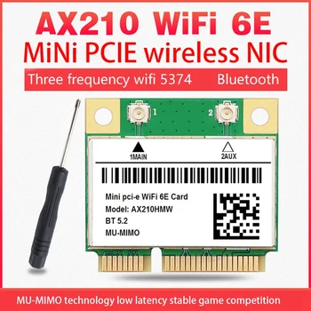 Wifi 6E AX210 Mini PCI-E Belaidžio Tinklo Kortelė WIFI6 Dual Band 2.4 G/5G Tinklo plokštė, 