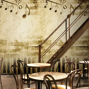 Custom fortepijono muzikos kambario 3D tapetai retro lounge, kavinė restoranas fone lipnios 3D tapetai, freskos