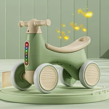 LED Žibintai Vaikų Subalansuotas Automobilis su Muzika nuo 1 Iki 3 Metų amžiaus Kūdikiui Keturių ratų Yo-yo Walker Šviesos Nešiojamų Žaislas Baby Walker