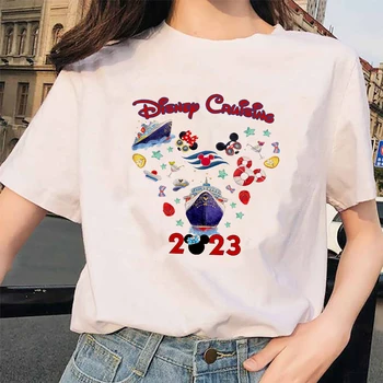 Disney Kreiseriniu 2023 Mickey Mouse Marškinėliai Moterims Mados Streetwear Atsitiktinis Y2k Viršūnes Jaunatviškas Stilius Lady T-shirts Nemokamas Pristatymas