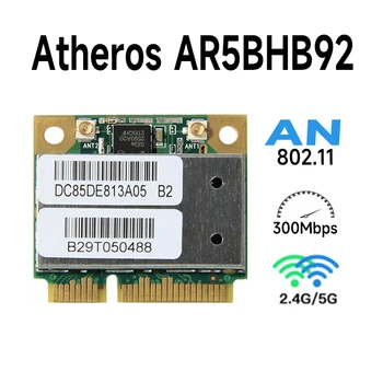 Atheros AR9280 AR5BHB92 Dual-Band 2.4 GHz ir 5 ghz 802.11 a/b/g/n 300Mbp Belaidžio wifi mini pci-e Card wifi Modulius