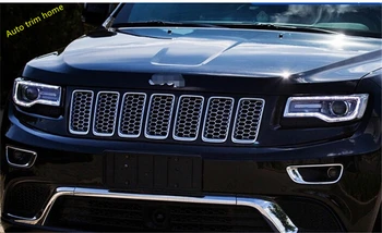 Lapetus Sidabro / Juoda Priekiniai 3D Mesh Lenktynių Groteles Įdėkite Išvengti Klaidų Purvo Grotelės Padengti Jeep Grand Cherokee 2014 2015